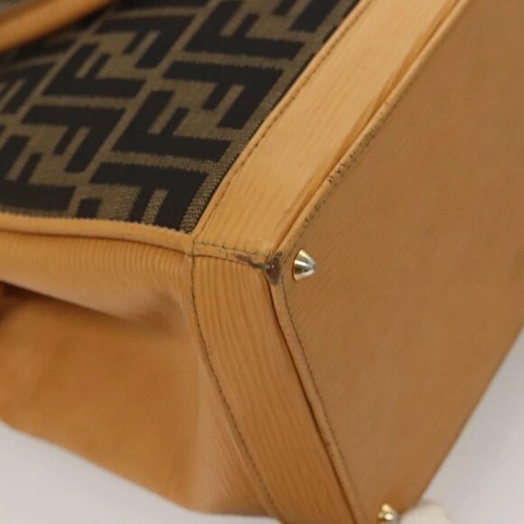 FENDI Zucca Canvas Hand Bag 2way Brown Black Auth bs27918 - Picture 5 of 16